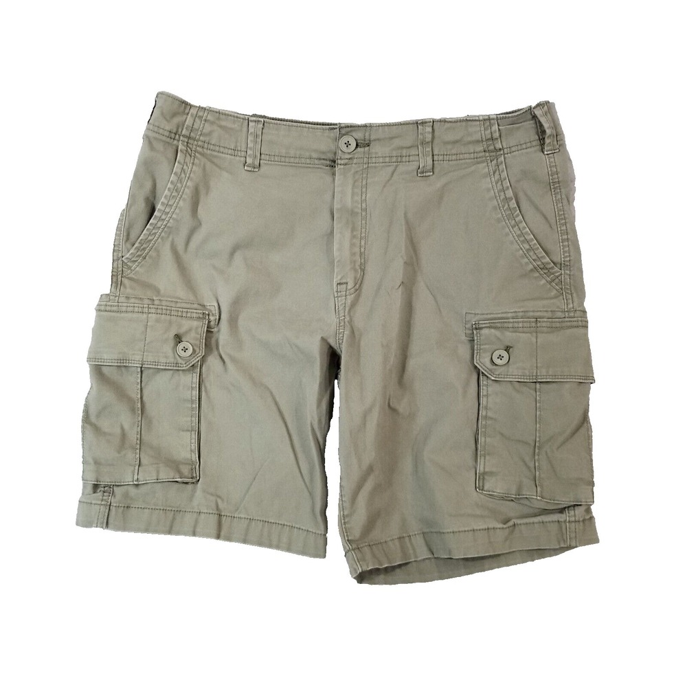 Sonoma cargo hiking shorts men's 38x10 khaki green flex‎ stretch outdoor